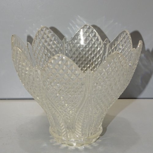 -JOLIE TULIPE en CRISTAL NID D'ABEILLES FORME FLEUR  POUR LAMPE à POSER  D
