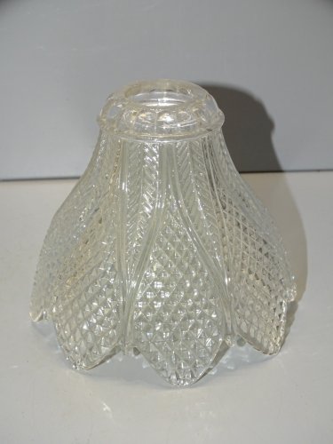 -JOLIE TULIPE en CRISTAL NID D'ABEILLES FORME FLEUR  POUR LAMPE à POSER  D