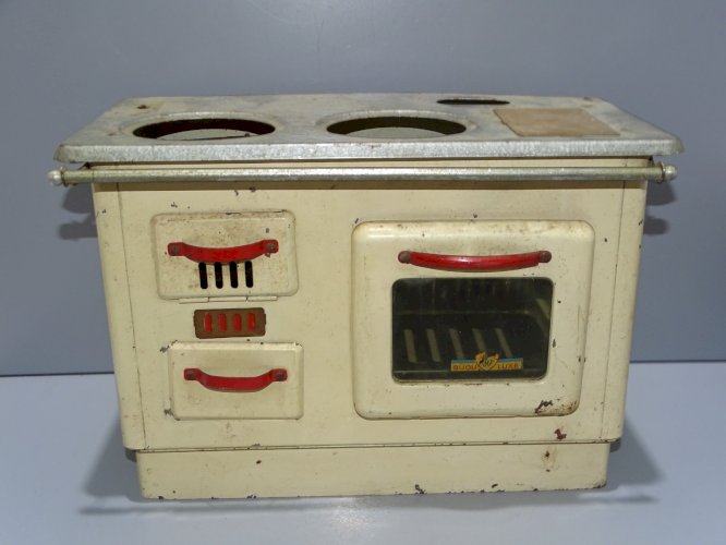-JOUET ANCIENNE CUISINERE TOLE PEINTE BIJOU LUXE JOUET TMF JUS de GRENIER   D