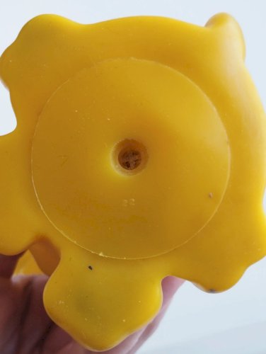 jouet pouet ancien vintage ledraplastic chien jaune 
