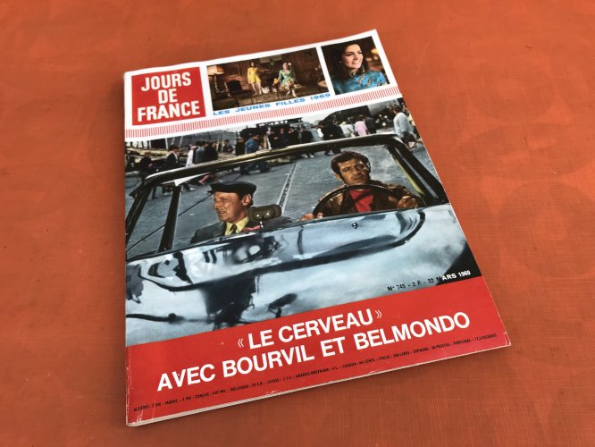 Jours de France  (22 Mars 1969)   Le cerveau avec Bourvil et Belmondo N° 745 