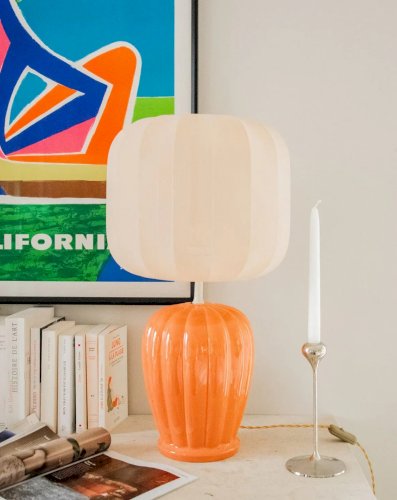 Julia, la grande lampe en céramique orange N°699