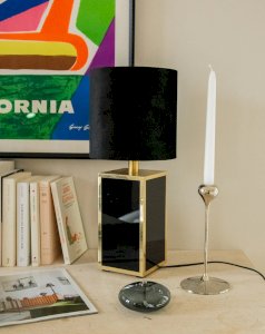 Julia, la grande lampe noire et dorée N°716