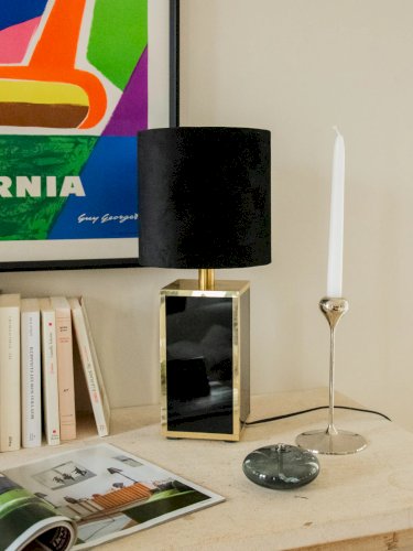 Julia, la grande lampe noire et dorée N°716