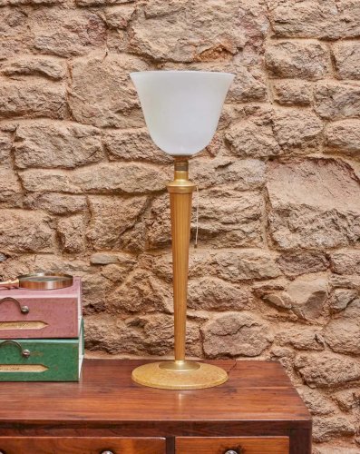 Julia, la lampe à poser en bois et verre N°573