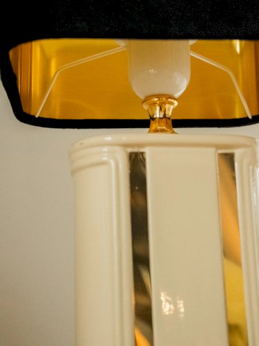 Julia, la lampe en céramique et tissu noir N°713