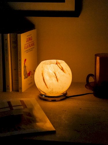 Julia, la lampe en verre marbré dorée N°695