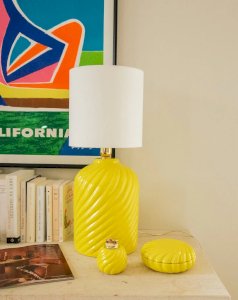 Julia, the set of lamp, box, and yellow ceramic diffuser No. 712