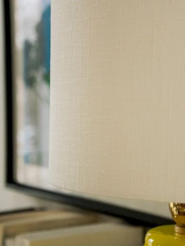 Julia, l'ensemble lampe, boîte et diffuseur en céramique jaune N°712