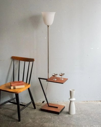 Julien, le lampadaire en métal et bois N°214