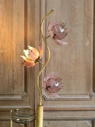 Julien, le lampadaire Lotus en verre et laiton N°293
