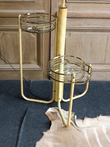 Julien, le lampadaire Lotus en verre et laiton N°293