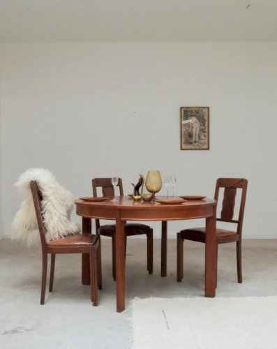 Karla, la table à manger ronde en bois N°1012