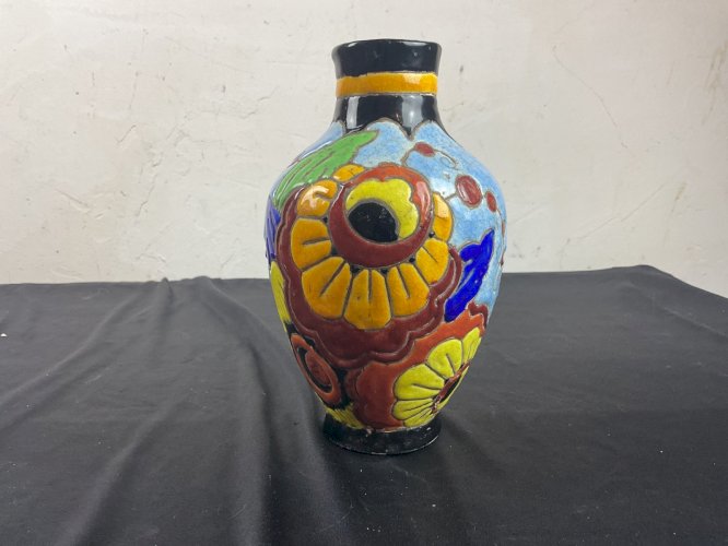 KERAMIS  VASE EN FAIENCE ART DÉCO D2075 CHARLES CATTEAU