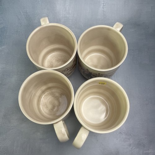 KILNCRAFT ENGLAND 4 tasse mug décor campagne chevaux chasse pêche cottage
