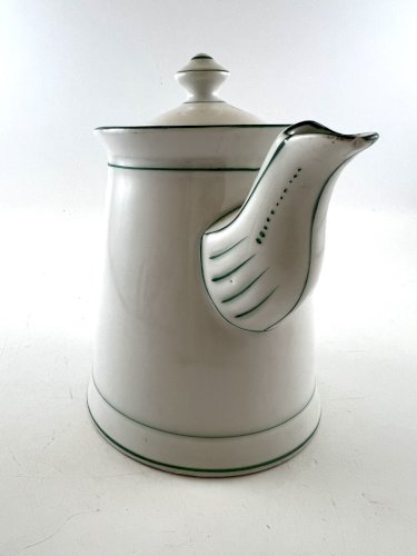 KPM Germany théière chocolatière vintage céramique fleurs bleues inscription