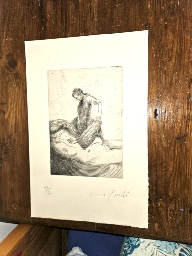 L Amoureux Gravure Originale signée et numérotée Miguel Condé 