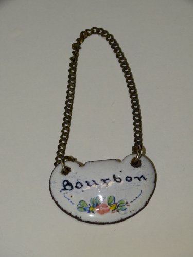 -LABEL de CARAFE ETIQUETTE BOURBON EMAIL EMAILLEE FLEURIE COLLECTION déco   D