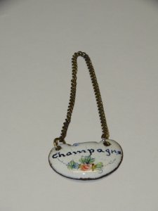 LABEL of CARAFE LABEL CHAMPAGNE ENAMEL ENAMELLED FLEURIE COLLECTION decor D