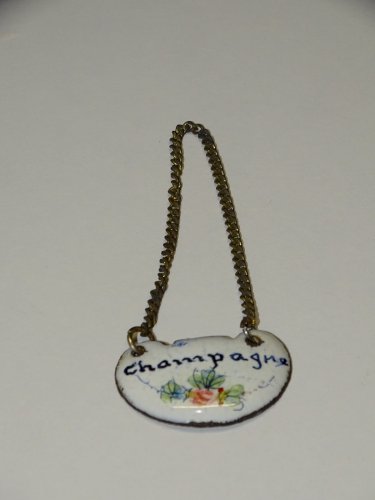 -LABEL de CARAFE ETIQUETTE CHAMPAGNE EMAIL EMAILLEE FLEURIE COLLECTION déco   D