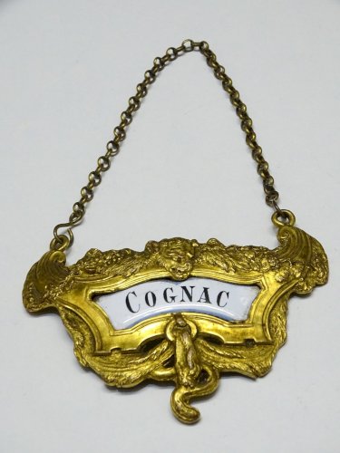 -LABEL de CARAFE ETIQUETTE COGNAC  XIXe NAPOLEON III Métal Doré COLLECTION   D