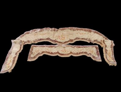 Lambrequin cantonnière  Passementerie 19 Ème Décor Château Tissu Ancien