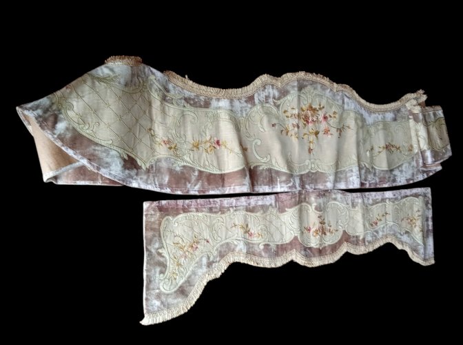 Lambrequin cantonnière  Passementerie 19 Ème Décor Château Tissu Ancien