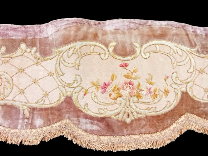 Lambrequin cantonnière  Passementerie 19 Ème Décor Château Tissu Ancien