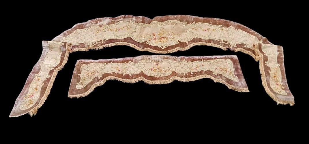 Lambrequin cantonnière  Passementerie 19 Ème Décor Château Tissu Ancien