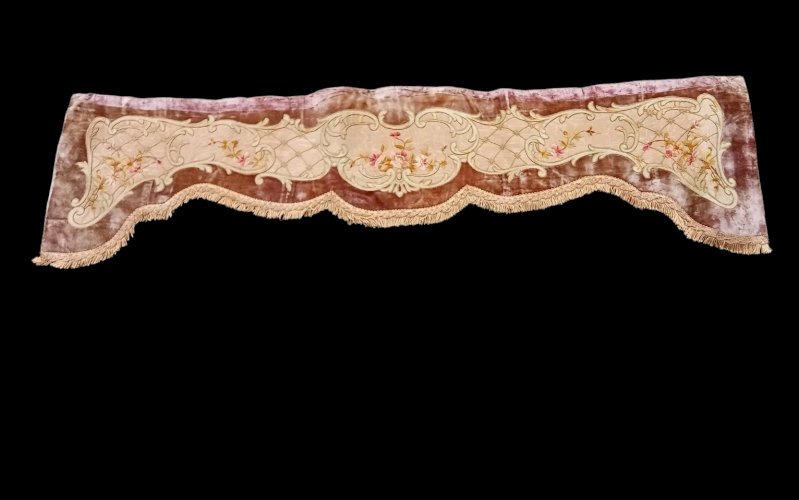 Lambrequin cantonnière  Passementerie 19 Ème Décor Château Tissu Ancien