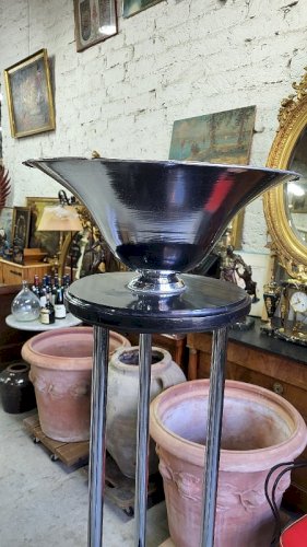 LAMPADAIRE ART DECO 1930 EN BOIS ET CHROME