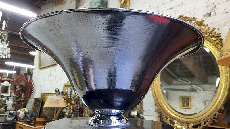 LAMPADAIRE ART DECO 1930 EN BOIS ET CHROME