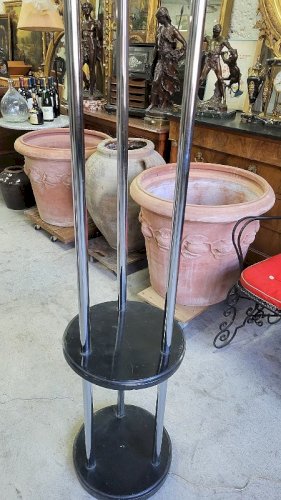 LAMPADAIRE ART DECO 1930 EN BOIS ET CHROME