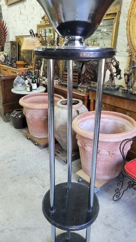 LAMPADAIRE ART DECO 1930 EN BOIS ET CHROME