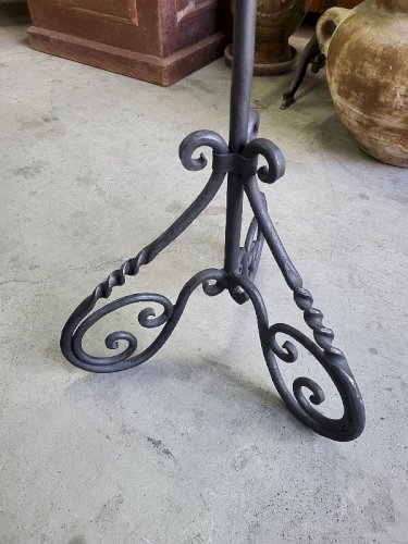 LAMPADAIRE EN FER FORGE TULIPE EN VERRE