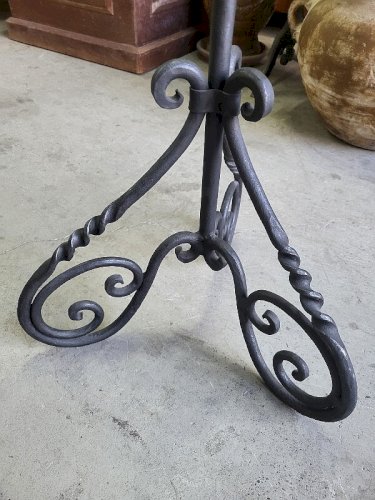LAMPADAIRE EN FER FORGE TULIPE EN VERRE