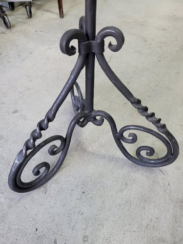 LAMPADAIRE EN FER FORGE TULIPE EN VERRE