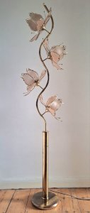 Lampadaire vintage fleur de lotus, luminaire design italien