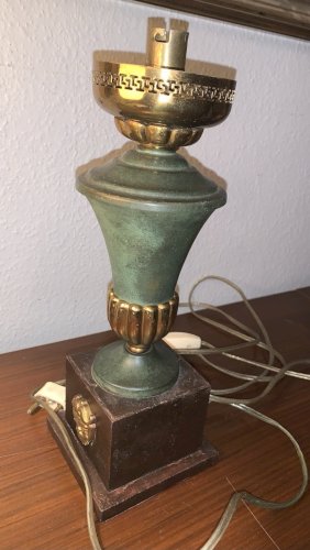 lampe 1950's mascaron têtes lions style Lucien Gau maison Charles maison Jansen
