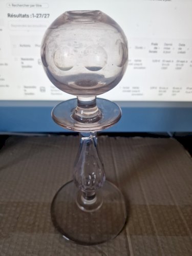 lampe à huile de dentellière ancienne- H 26 cm