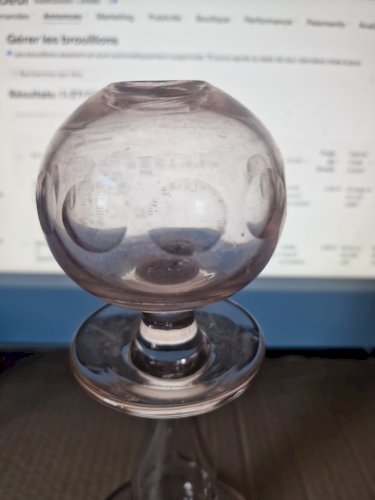 lampe à huile de dentellière ancienne- H 26 cm