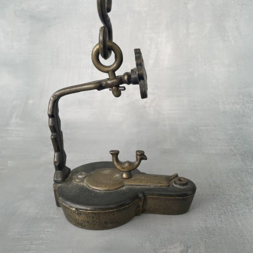 Lampe à huile de mineur marqué "1834"