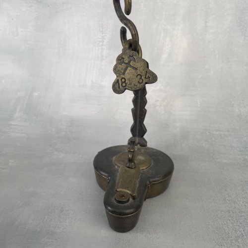 Lampe à huile de mineur marqué "1834"