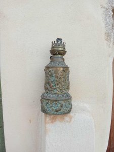 Lampe à pétrole d’époque Napoléon III en laiton