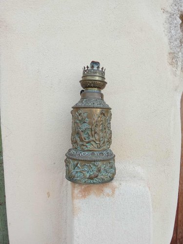 Lampe à pétrole d’époque Napoléon III en laiton