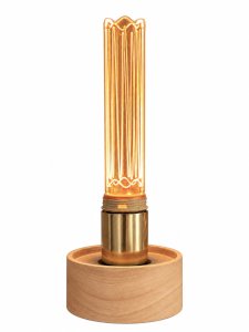 Lampe à poser bois & laiton