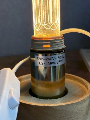 Lampe à poser bois & laiton