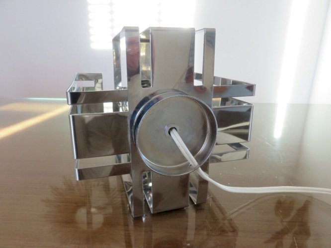 LAMPE A POSER EN METAL CHROME ANNEES 70 VINTAGE