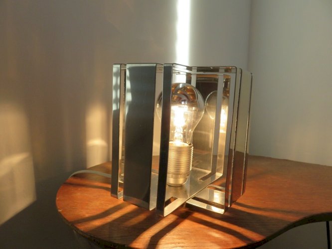 LAMPE A POSER EN METAL CHROME ANNEES 70 VINTAGE