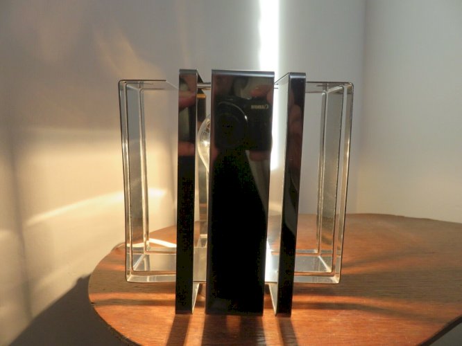 LAMPE A POSER EN METAL CHROME ANNEES 70 VINTAGE